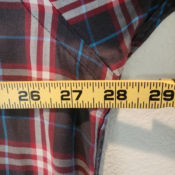 Burberry Mens Button Up Shirt Long Sleeve Plaid Preppy Office Brown Red Size XL - Picture 6 of 7